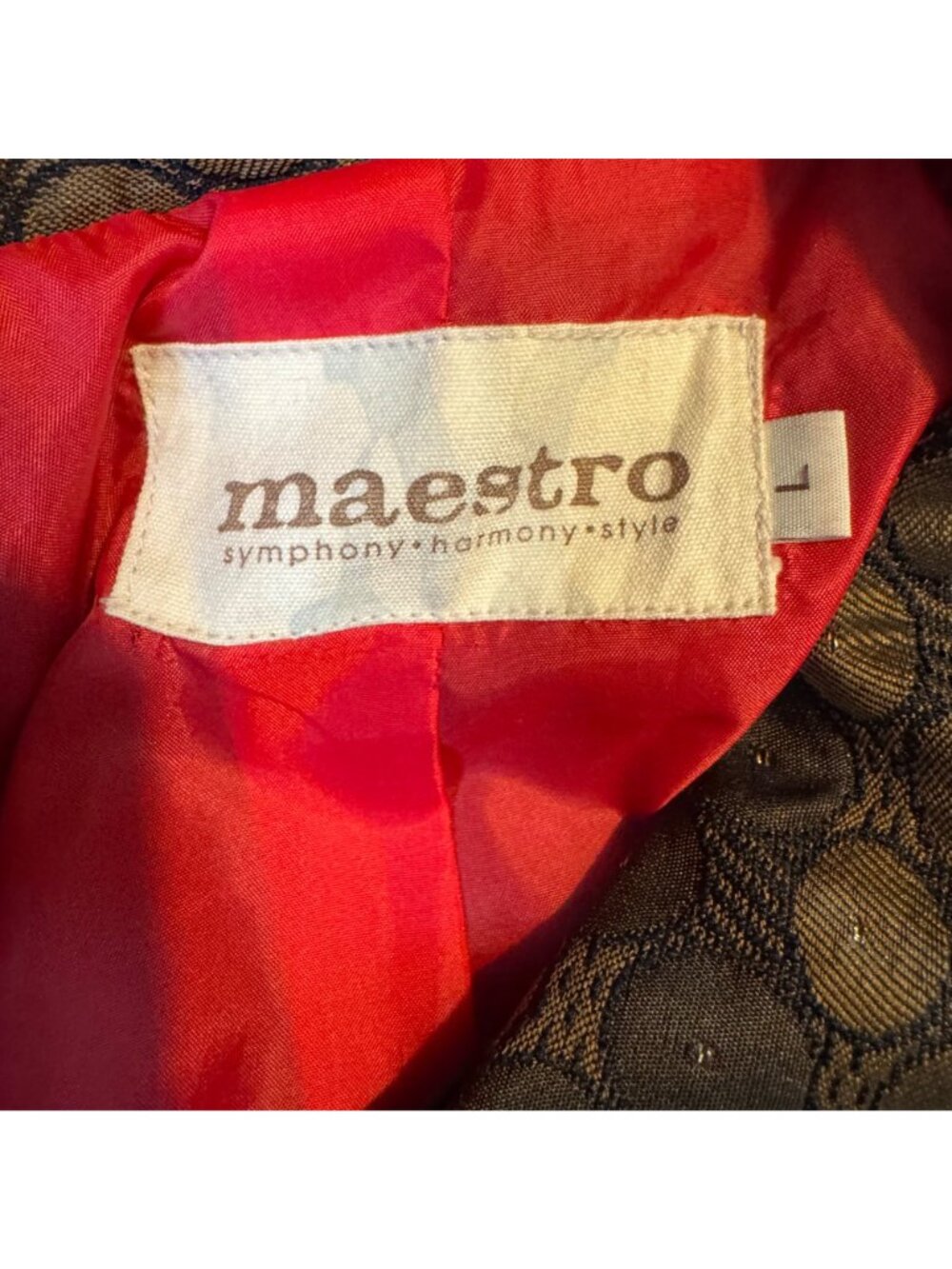 Maestro Jacquard Pleated Jacket Womens Brown Cropped Bell Sleeve Blazer Size L - Picture 4 of 10